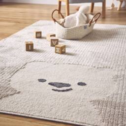 sweeek Children's cream rug, little teddy bear print in Beige - Size: 80 cm x 150 cm - thumbnail 4