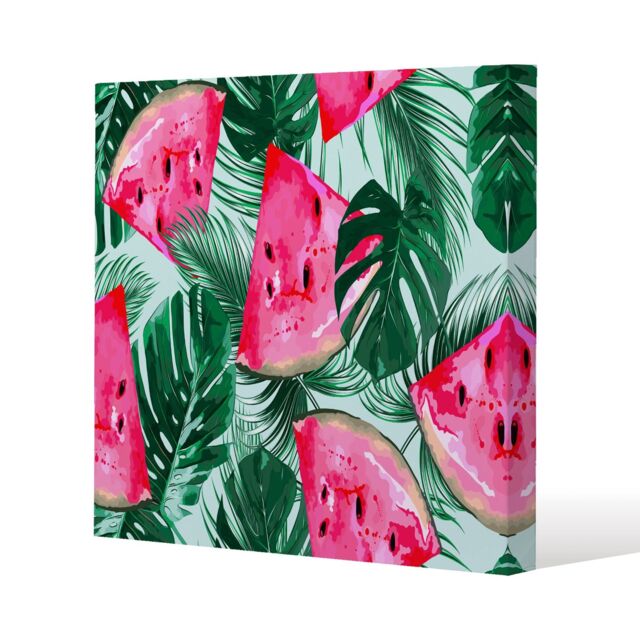 Benjamin Tate Design Watermelon (Canvas Print) / 77 x 77 x 4cm in Natural - Size: 77 x 77 x 4 cm - image 1