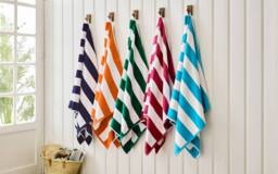 Deyongs Cabana Bay Supersoft 100% Cotton Woven Stripe Large Beach Towel 80x165cm in Green - Size: 80x165 cm - thumbnail 4