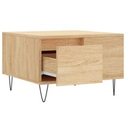 Berkfield Home Coffee Table Sonoma Oak 55x55x36.5 cm Engineered Wood in Brown - thumbnail 6