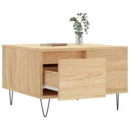 Berkfield Home Coffee Table Sonoma Oak 55x55x36.5 cm Engineered Wood in Brown - thumbnail 4
