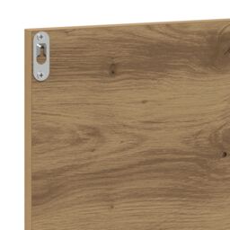 Berkfield Home Bathroom Mirror - Handmade Oak, 90x10.5x37 cm, Made from Engineered Wood in Brown - Size: 90x10.5x37 cm - thumbnail 9