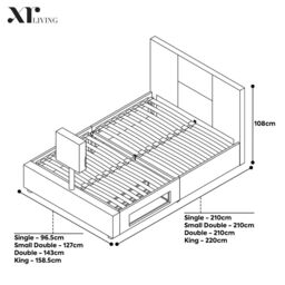 X Rocker AVA Upholstered TV Bed with Underbed Storage & LED Lights in Black - Size: Single - thumbnail 6