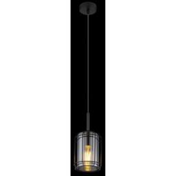 Netlighting Kammi Wire Frame Pendant Matt Black Smoke Glass Shade 1x E27 - thumbnail 3
