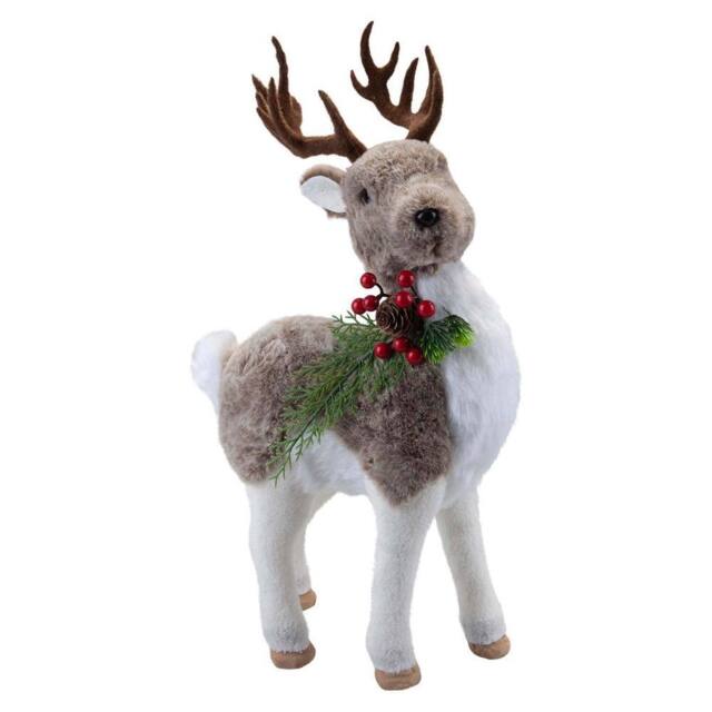 VFM e-Store Christmas Standing Deer Decoration 47cm x 13cm Grey X 1 - Size: 47 cm x 13 cm - image 1