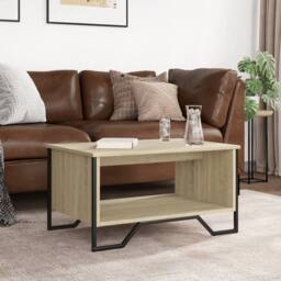 Berkfield Home Coffee Table Sonoma Oak 75x51x40 cm Engineered Wood in Light Tan - Size: 75 x 51 x 40 cm - thumbnail 3