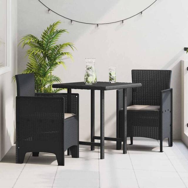 Berkfield Home Garden Chair Set of 2 Anthracite, Taupe Plastic Standard
