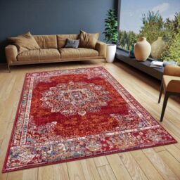 THE RUGS Orient Maderno Medallion Rug Polypropylene 0.8cm Pile Vacuum Safe in Red - Size: 120 cm x 170 cm - thumbnail 8