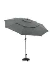 Garden Sanctuary Outdoor 3-Tier Garden Umbrella with Solar Lights & Fillable Stand in Dark Grey - thumbnail 4
