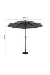 Garden Sanctuary Outdoor 3-Tier Garden Umbrella with Solar Lights & Fillable Stand in Dark Grey - thumbnail 5
