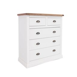 Cabinet Bits Cosenza 5 Drawer Chest of Drawers Brass Cup Handle in Off-White - thumbnail 2