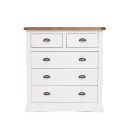 Cabinet Bits Cosenza 5 Drawer Chest of Drawers Brass Cup Handle in Off-White - thumbnail 1
