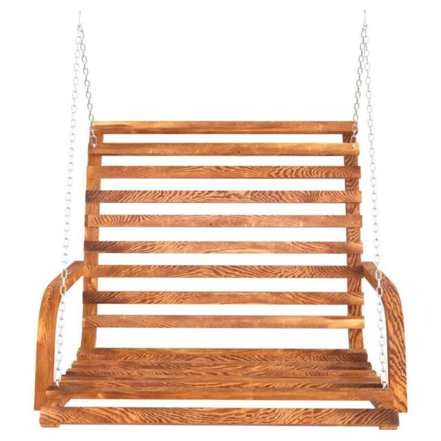 Berkfield Home Swing Bench Solid Bent Wood with Teak Finish 126x63x92 cm in Brown - Size: 126 x 63 x 92 cm - image 1