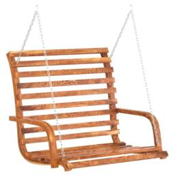 Berkfield Home Swing Bench Solid Bent Wood with Teak Finish 126x63x92 cm in Brown - Size: 126 x 63 x 92 cm - thumbnail 3