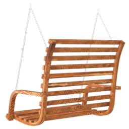 Berkfield Home Swing Bench Solid Bent Wood with Teak Finish 126x63x92 cm in Brown - Size: 126 x 63 x 92 cm - thumbnail 5