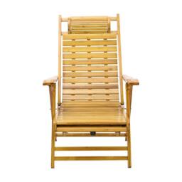 SPETLEK Outdoor Wooden Sun Lounger Deck Chairs Folding Nap in Natural - Size: 0.6m2 - thumbnail 4