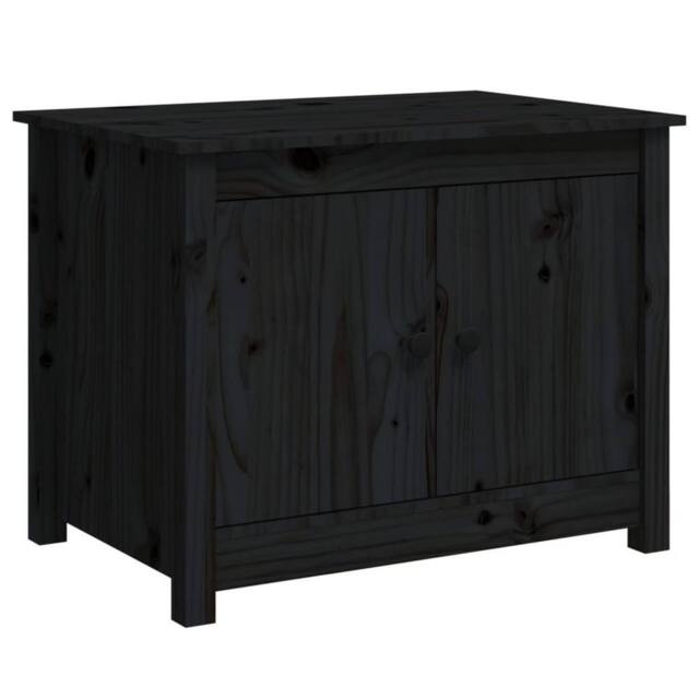 Berkfield Home Coffee Table Black 71x49x55 cm Solid Wood Pine - Size: 71 x 49 x 55 cm - image 1