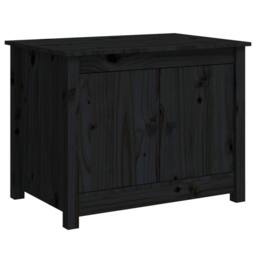 Berkfield Home Coffee Table Black 71x49x55 cm Solid Wood Pine - Size: 71 x 49 x 55 cm
