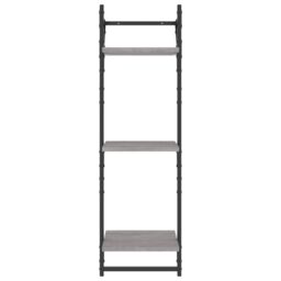 Berkfield Home 3-Tier Wall Shelves with Bars 2 pcs Grey Sonoma 30x25x100 cm - Size: 30 x 25 x 100 cm - thumbnail 5