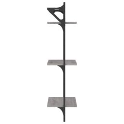 Berkfield Home 3-Tier Wall Shelves with Bars 2 pcs Grey Sonoma 30x25x100 cm - Size: 30 x 25 x 100 cm - thumbnail 6