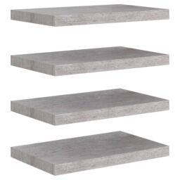 Berkfield Home Floating Wall Shelves 4 pcs Concrete Grey 50x23x3.8 cm MDF - thumbnail 2