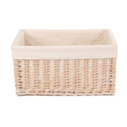 Red Hamper Wicker White Lined Storage Basket - Size: XL - thumbnail 3