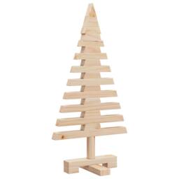 Berkfield Home Beautiful Wooden Christmas Tree for Decoration 60 cm Solid Wood Pine in Tan - thumbnail 4