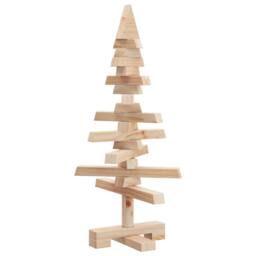 Berkfield Home Beautiful Wooden Christmas Tree for Decoration 60 cm Solid Wood Pine in Tan - thumbnail 7