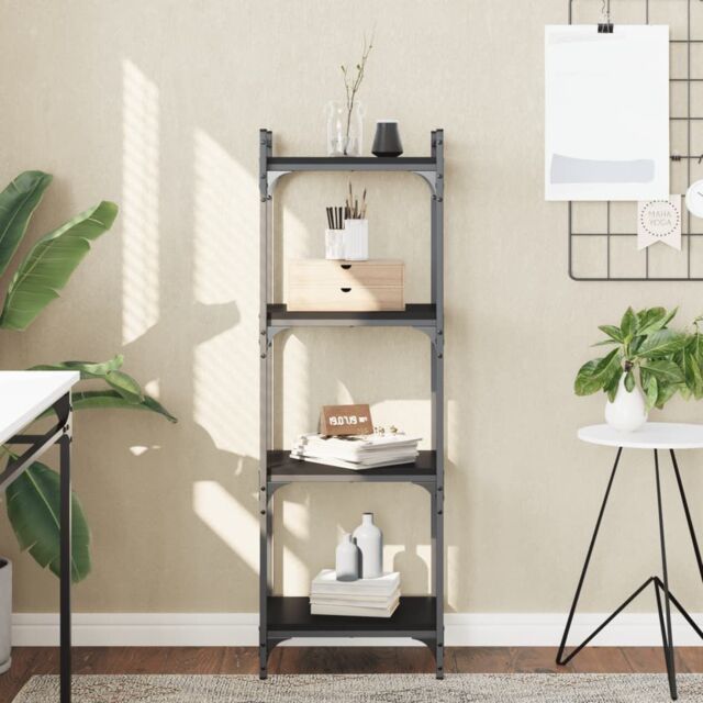 Berkfield Home Bookcase 4-Tier Black 40x30x120 cm Engineered Wood - Size: 40 x 30 x 120 cm - image 1