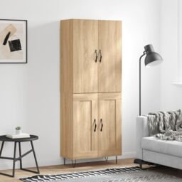 Berkfield Home Highboard Sonoma Oak 69.5x34x180 cm Engineered Wood in Brown - thumbnail 1