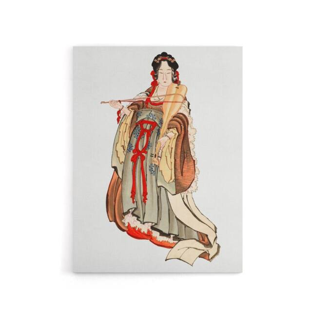 "Artery8 Benten Goddess Of Love Canvas Wall Art Print Katsushika Hokusai in Orange - Size: W18"" x H24""" - image 1