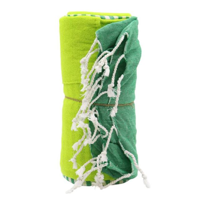 Four Candle Green Cotton Pareo Towel with Velcro Pocket 180 x 100cm - Size: 180 x 100 cm - image 1