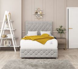"Bed Choices Regency Bed Set No drawer With Mattress & 26"" Headboard in Silver - Size: Super King" - thumbnail 2