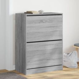 Berkfield Home Shoe Cabinet with 2 Flip-Drawers Grey Sonoma 80x42x108 cm - Size: 80 x 42 x 108 cm - thumbnail 1