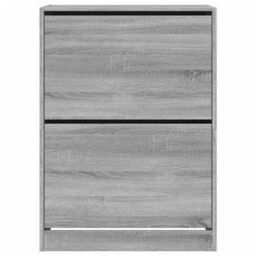 Berkfield Home Shoe Cabinet with 2 Flip-Drawers Grey Sonoma 80x42x108 cm - Size: 80 x 42 x 108 cm - thumbnail 6