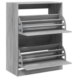 Berkfield Home Shoe Cabinet with 2 Flip-Drawers Grey Sonoma 80x42x108 cm - Size: 80 x 42 x 108 cm - thumbnail 5