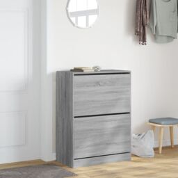 Berkfield Home Shoe Cabinet with 2 Flip-Drawers Grey Sonoma 80x42x108 cm - Size: 80 x 42 x 108 cm - thumbnail 3