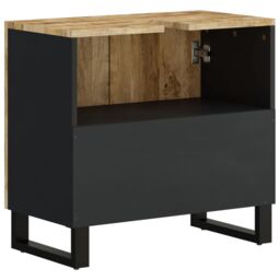 Berkfield Home Sink Cabinet 62x33x58 cm Solid Wood Mango & Engineered Wood in Brown - Size: 62 x 33 x 58 cm - thumbnail 6