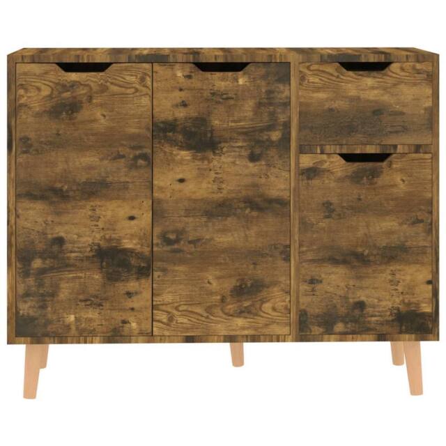 Berkfield Home Sideboard Smoked Oak 90x30x72 cm Engineered Wood in Brown - Size: 90 x 30 x 72 cm - image 1