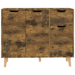 Berkfield Home Sideboard Smoked Oak 90x30x72 cm Engineered Wood in Brown - Size: 90 x 30 x 72 cm - thumbnail 1