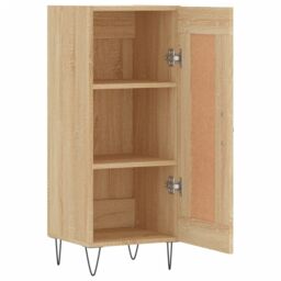 Berkfield Home Sideboard Sonoma Oak 34.5x34x90 cm Engineered Wood in Brown - thumbnail 6