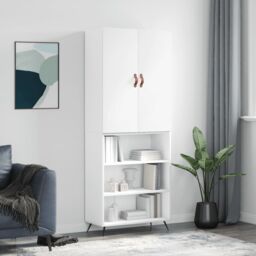Berkfield Home Highboard White 69.5x34x180 cm Engineered Wood - thumbnail 1
