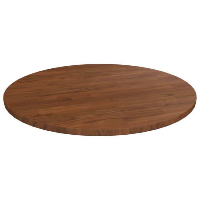 Berkfield Home Round Table Top Dark Brown √ò50x1.5 cm Treated Solid Wood Oak - Size: 50x1.5 cm - image 1