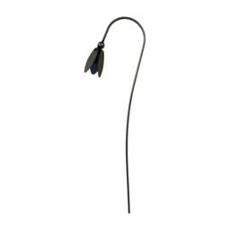 Poppyforge Closed Snowdrop Garden Art (Pack of 3) - Steel - W6 x H100 cm in Black