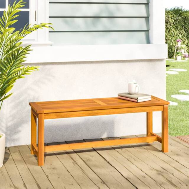 Berkfield Home Garden Bench 110x35x45 cm Solid Wood Acacia in Brown - Size: 110 x 35 x 45 cm - image 1