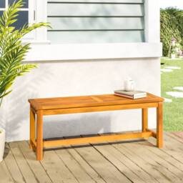 Berkfield Home Garden Bench 110x35x45 cm Solid Wood Acacia in Brown - Size: 110 x 35 x 45 cm - thumbnail 1