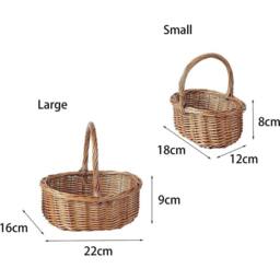 SPETLEK Natural Wicker Basket With Handle Flower Organising x 2 - thumbnail 2