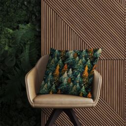 Warren Reed - Designer Impasto Style Christmas Trees Outdoor Cushion in Green - Size: 45 cm x 45 cm - thumbnail 2