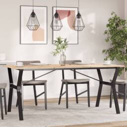 Berkfield Home Durable Dining Table Legs Y-Frame 160x80x73 cm Steel in Black - Size: 160 x 80 x 73 cm - thumbnail 2