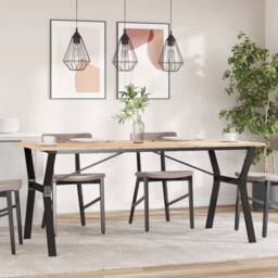 Berkfield Home Durable Dining Table Legs Y-Frame 160x80x73 cm Steel in Black - Size: 160 x 80 x 73 cm - thumbnail 1